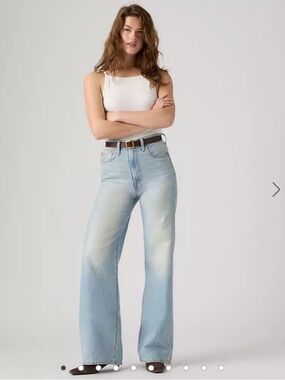Levi’s Ribcage Wide Leg Women's Jeans High Gloss Medium Wash